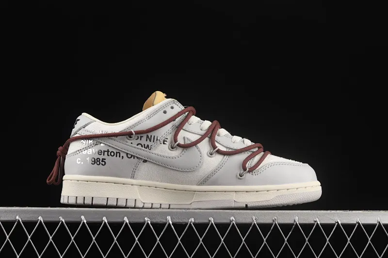 All Categories Nk SB Dunk Series Nk SB Dunk Low Low-top Sneakers Pure Original Version OF x Nk Dunk Low OW White Gray Casual Sports Skateboard Shoes DM1602-102